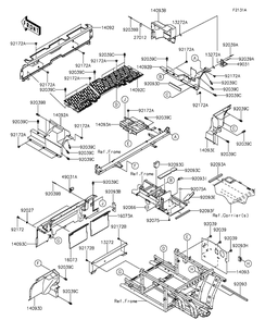 Frame Fittings-Rear Diagram and Parts List for KAF820AGF 2016 Kawasaki Lawn Tractor Accessories