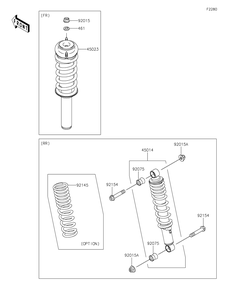 Shock Absorber Diagram and Parts List for KAF400LHS 2017 Kawasaki Lawn Tractor Accessories