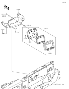 Meter Diagram and Parts List for KRF800HMFNN 2021 Kawasaki Lawn Tractor Accessories