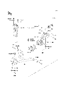Front Suspension Diagram and Parts List for KAF620K8F 2008 Kawasaki Lawn Tractor Accessories