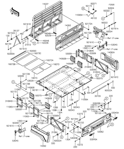 Carrier Diagram and Parts List for KAF1000CGF 2016 Kawasaki Lawn Tractor Accessories