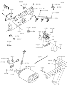 Fuel Injection Diagram and Parts List for KAF820DHF 2017 Kawasaki Lawn Tractor Accessories