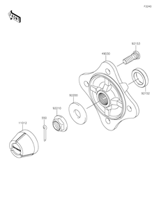 Rear Hubs/Brakes Diagram and Parts List for KRF800HLF 2020 Kawasaki Lawn Tractor Accessories