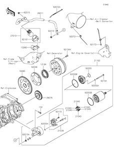 Starter Motor Diagram and Parts List for KRF1000ALF 2020 Kawasaki Lawn Tractor Accessories