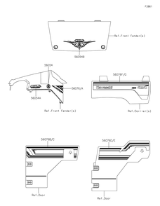 Part Location Diagram of 56054-1816 Kawasaki Mark, Ranch Edition