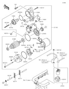 Starter Motor Diagram and Parts List for KAF620XJF 2018 Kawasaki Lawn Tractor Accessories
