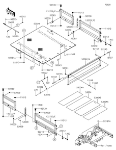 Carrier Diagram and Parts List for KAF620RHF 2017 Kawasaki Lawn Tractor Accessories