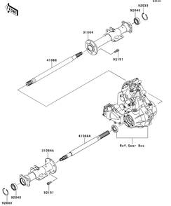 Rear Axle Diagram and Parts List for KAF400DEF 2014 Kawasaki Lawn Tractor Accessories