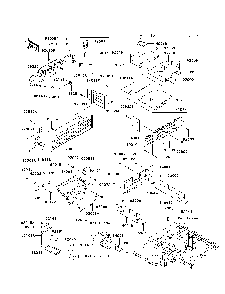 Frame Fittings Diagram and Parts List for KAF620K7F 2007 & Prior Kawasaki Lawn Tractor Accessories