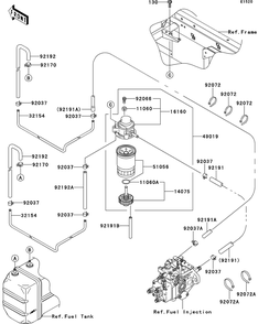Fuel Pump Diagram and Parts List for KAF950GDF 2013 Kawasaki Lawn Tractor Accessories