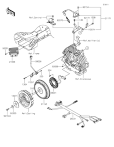 Generator/Ignition Coil Diagram and Parts List for KAF400TNFNN 2022 Kawasaki Lawn Tractor Accessories