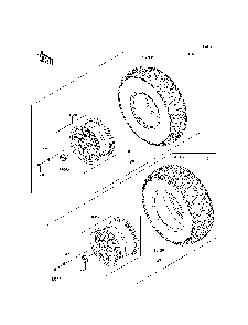 Wheels/Tires Diagram and Parts List for KRF800CEF 2014 Kawasaki Lawn Tractor Accessories