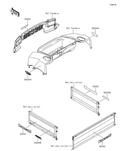 Decals(Rff) Diagram and Parts List for KAF620RFF 2015 Kawasaki Lawn Tractor Accessories