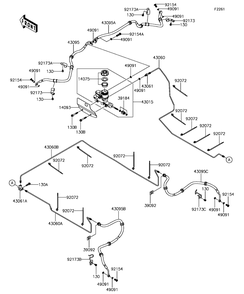 Master Cylinder Diagram and Parts List for KAF820FHF 2017 Kawasaki Lawn Tractor Accessories
