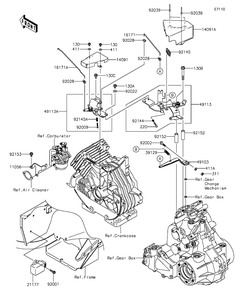 Control Diagram and Parts List for KAF400DFF 2015 Kawasaki Lawn Tractor Accessories