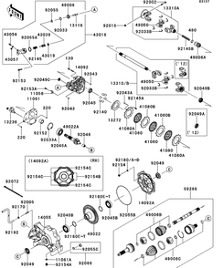 Drive Shaft-Rear Diagram and Parts List for KRT750BCF 2012 Kawasaki Lawn Tractor Accessories