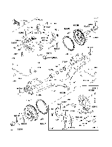 Rear Hubs/Brakes Diagram and Parts List for KAF620K7F 2007 & Prior Kawasaki Lawn Tractor Accessories