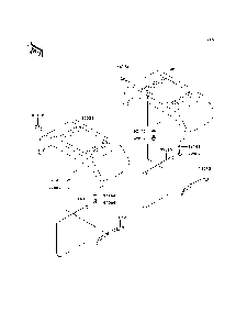 Rear Fender Diagram and Parts List for KAF950B7F 2007 & Prior Kawasaki Lawn Tractor Accessories
