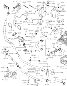 Water Pipe 2 Diagram and Parts List for KRF1000CPFNN 2023 Kawasaki Lawn Tractor Accessories