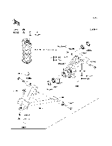 Front Suspension Diagram and Parts List for KAF620MDF 2013 Kawasaki Lawn Tractor Accessories