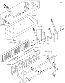 Seat 1 Diagram and Parts List for KAF620PGF 2016 Kawasaki Lawn Tractor Accessories