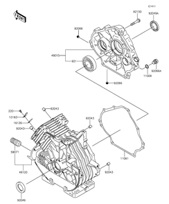 Crankcase Diagram and Parts List for KAF400AGF 2016 Kawasaki Lawn Tractor Accessories