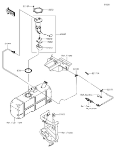 Part Location Diagram of 51044-0808 Kawasaki Tube-Assembly, Fuel