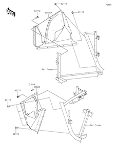Guard Diagram and Parts List for KRF800JNFNL 2022 Kawasaki Lawn Tractor Accessories
