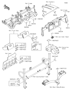 Labels Diagram and Parts List for KAF620MHF 2017 Kawasaki Lawn Tractor Accessories