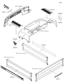 Decals(Tgf/Thf) Diagram and Parts List for KAF620TGF 2016 Kawasaki Lawn Tractor Accessories