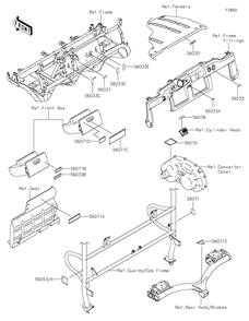 Labels Diagram and Parts List for KAF620ZMFNN 2021 Kawasaki Lawn Tractor Accessories