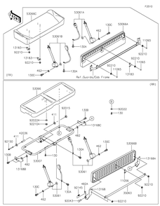 Seat Diagram and Parts List for KAF620SKF 2019 Kawasaki Lawn Tractor Accessories