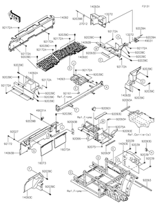 Frame Fittings-Rear Diagram and Parts List for KAF1000CKF 2019 Kawasaki Lawn Tractor Accessories