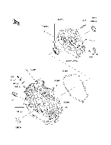 Crankcase Diagram and Parts List for KAF400B7F 2007 & Prior Kawasaki Lawn Tractor Accessories