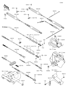 Cables Diagram and Parts List for KAF620RHF 2017 Kawasaki Lawn Tractor Accessories