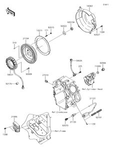 Generator/Ignition Coil Diagram and Parts List for KAF620SGF 2016 Kawasaki Lawn Tractor Accessories