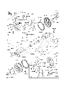 Rear Hubs/Brakes Diagram and Parts List for KAF620MDF 2013 Kawasaki Lawn Tractor Accessories