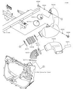Part Location Diagram of 14043-0013 Kawasaki Filter