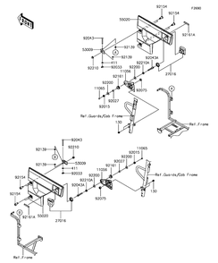 Door Diagram and Parts List for KAF820FHF 2017 Kawasaki Lawn Tractor Accessories