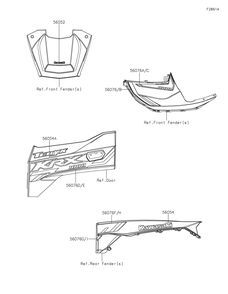 Decals(Red)(Apfnn/Apfnl) Diagram and Parts List for KRF1000APFNN 2023 Kawasaki Lawn Tractor Accessories