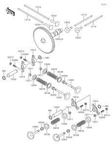 Valve Diagram and Parts List for KAF620RHF 2017 Kawasaki Lawn Tractor Accessories