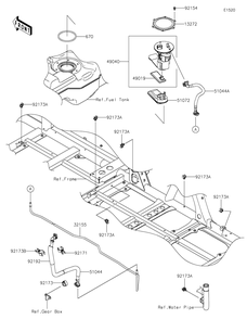Fuel Pump Diagram and Parts List for KRT1000BPFNL 2023 Kawasaki Lawn Tractor Accessories