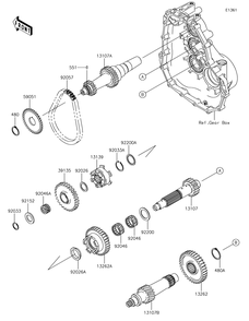 Transmission Diagram and Parts List for KAF400JKF 2019 Kawasaki Lawn Tractor Accessories
