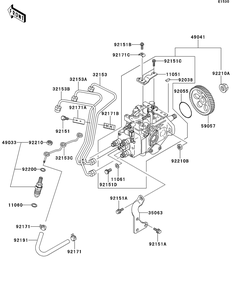 Fuel Injection Diagram and Parts List for KAF950GDF 2013 Kawasaki Lawn Tractor Accessories