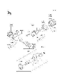 Crankshaft/Piston Diagram and Parts List for KAF620G7F 2007 & Prior Kawasaki Lawn Tractor Accessories