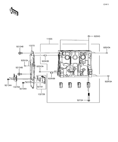 Crankcase Diagram and Parts List for KAF820AHF 2017 Kawasaki Lawn Tractor Accessories