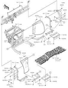 Guard Diagram and Parts List for KAF1000BHF 2017 Kawasaki Lawn Tractor Accessories