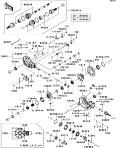 Drive Shaft-Front Diagram and Parts List for KRT750BCF 2012 Kawasaki Lawn Tractor Accessories