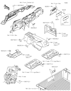 Labels Diagram and Parts List for KRF800GKF 2019 Kawasaki Lawn Tractor Accessories