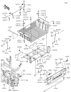 Carrier Diagram and Parts List for KRF800GJF 2018 Kawasaki Lawn Tractor Accessories